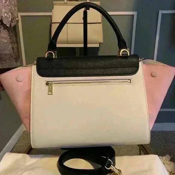 Celine Trapeze Two way black, white and pink color authentic hand bag. - Picture 2 of 15